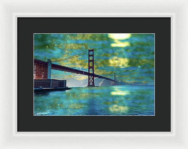 Golden Light on a Goldne day in the Golden Gate Bridge - Framed Print