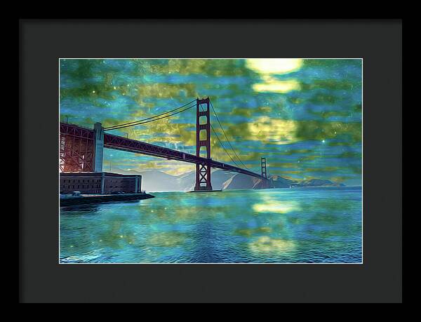 Golden Light on a Goldne day in the Golden Gate Bridge - Framed Print