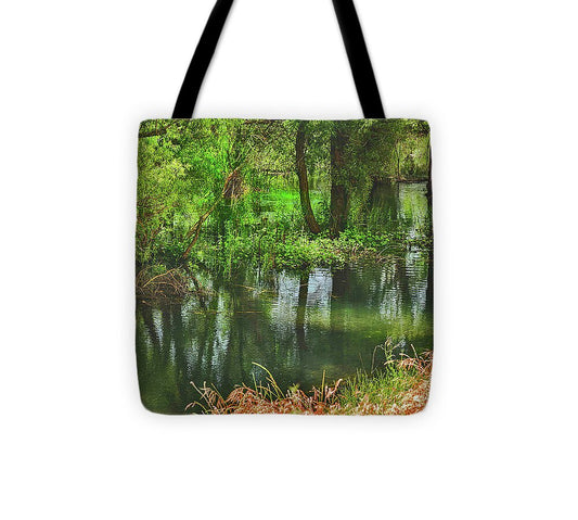 Green Reflections from a River  - Tote Bag