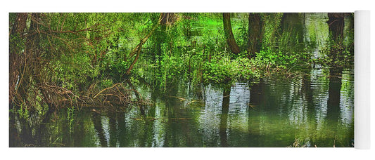 Green Reflections from a River  - Yoga Mat