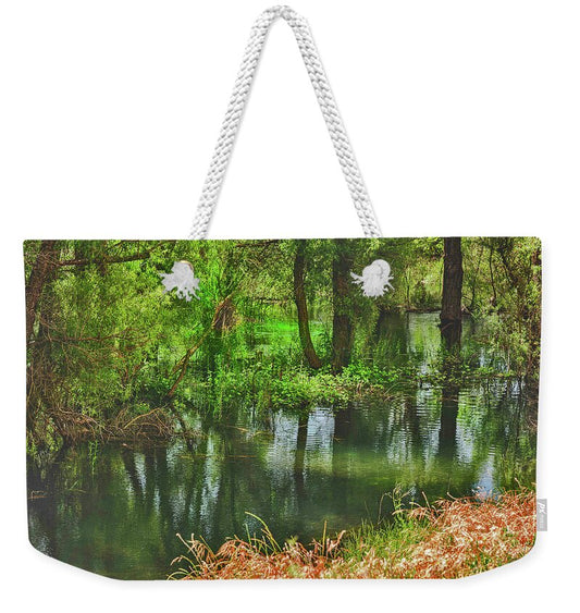 Green Reflections from a River  - Weekender Tote Bag