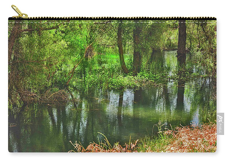 Green Reflections from a River  - Zip Pouch