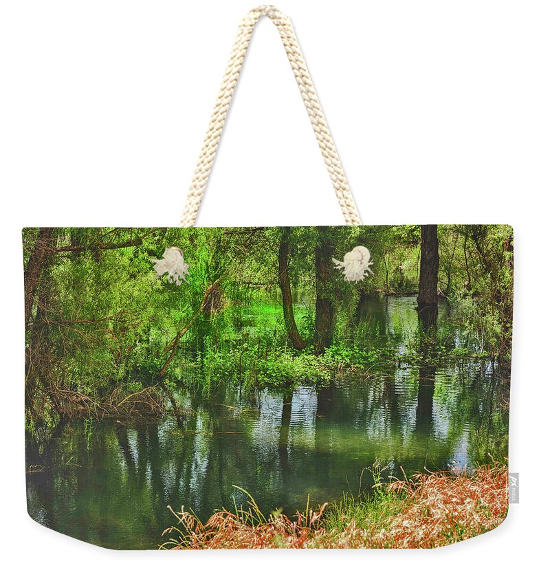 Green Reflections from a River  - Weekender Tote Bag