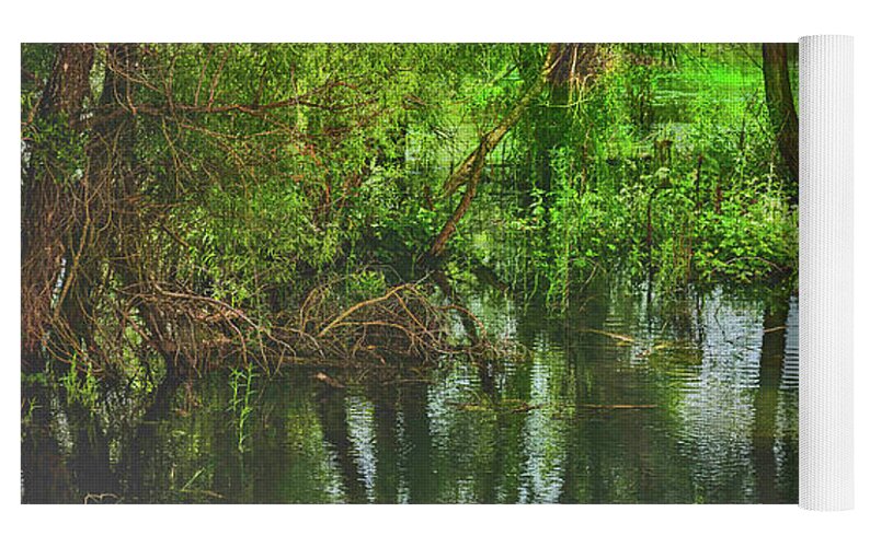 Green Reflections from a River  - Yoga Mat