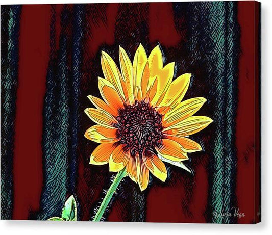 Happy Sunflower Art - Canvas Print