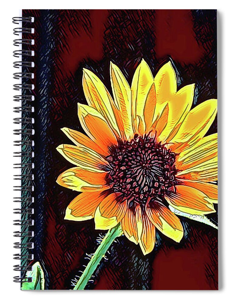 Happy Sunflower Art - Spiral Notebook