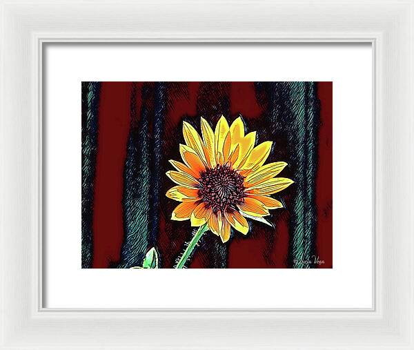 Happy Sunflower Art - Framed Print