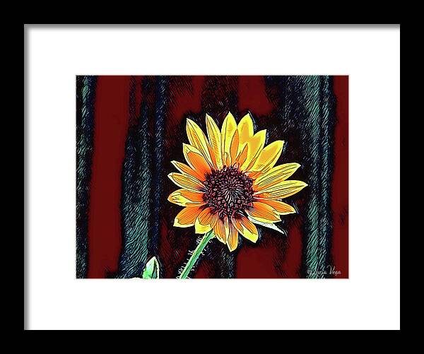 Happy Sunflower Art - Framed Print