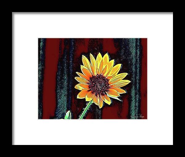 Happy Sunflower Art - Framed Print