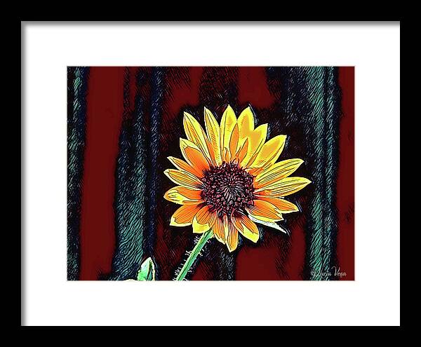 Happy Sunflower Art - Framed Print