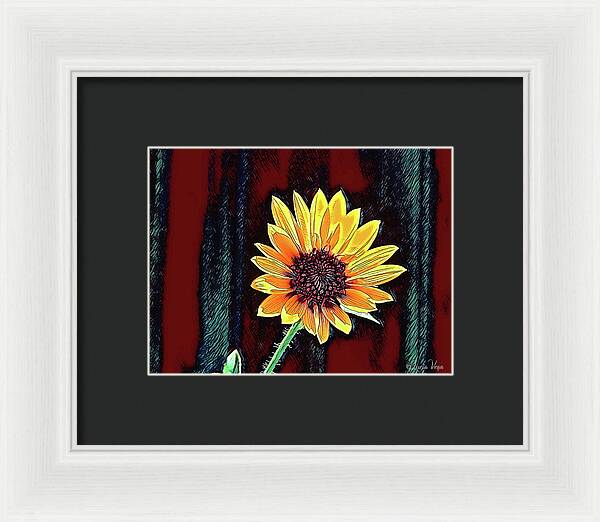 Happy Sunflower Art - Framed Print