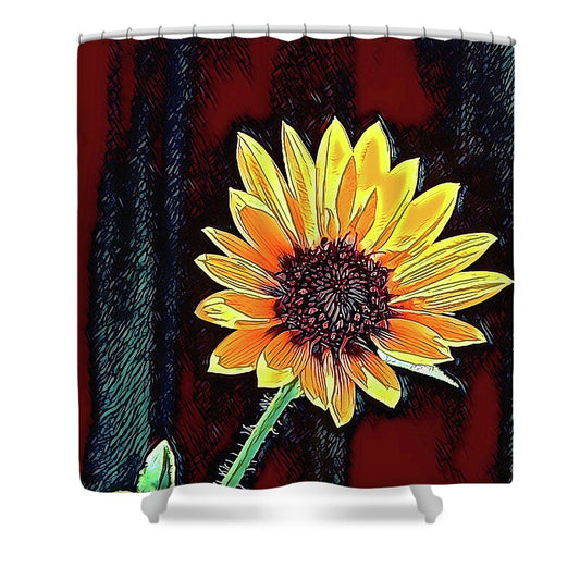Happy Sunflower Art - Shower Curtain
