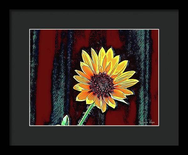 Happy Sunflower Art - Framed Print