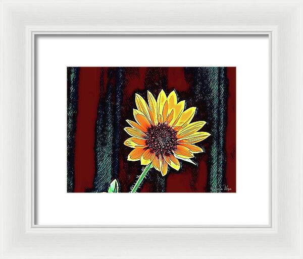 Happy Sunflower Art - Framed Print