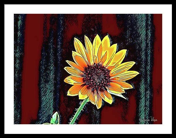 Happy Sunflower Art - Framed Print
