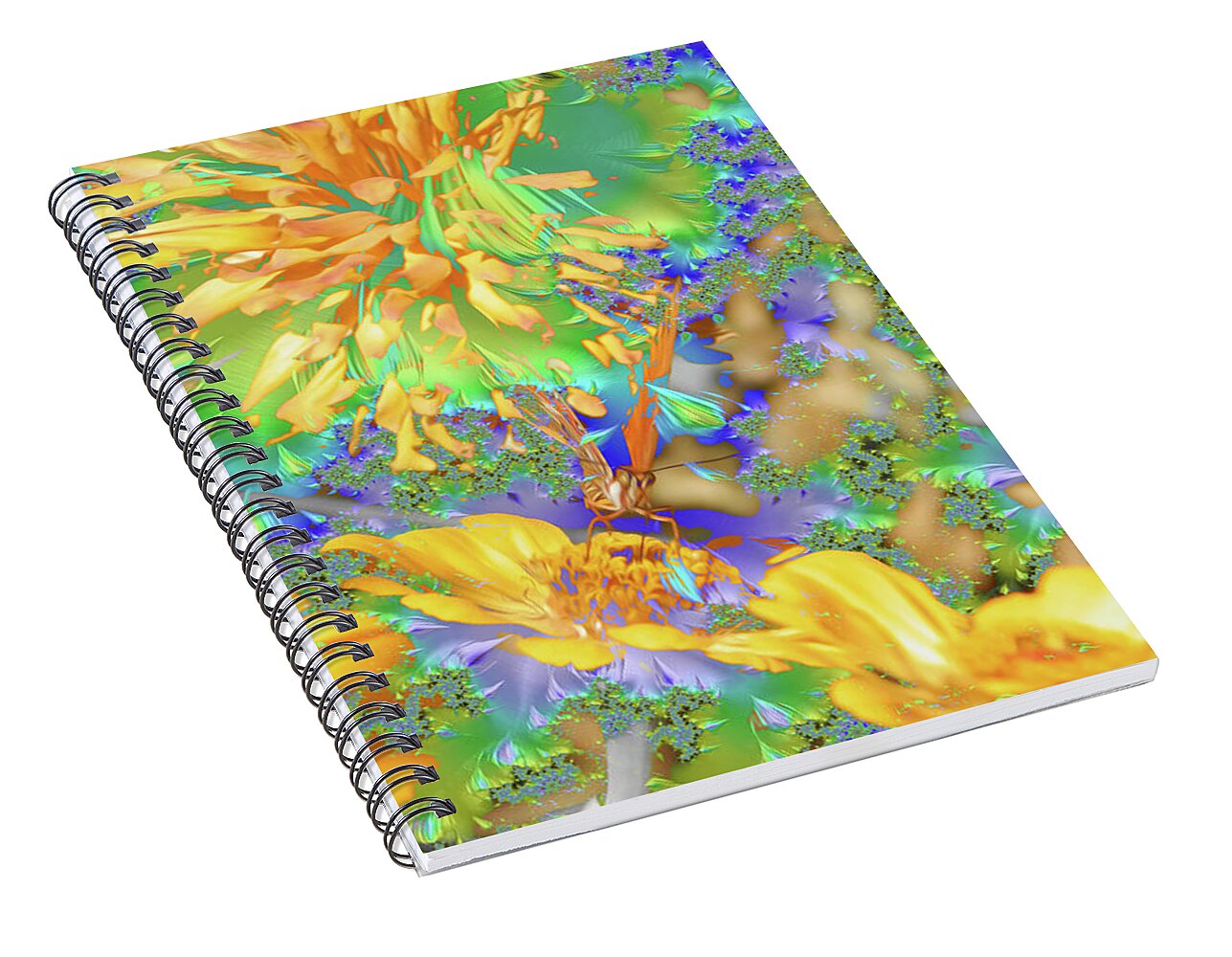 Hidden Butterly of Yellows and Greens - Spiral Notebook