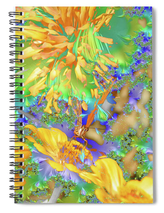 Hidden Butterly of Yellows and Greens - Spiral Notebook