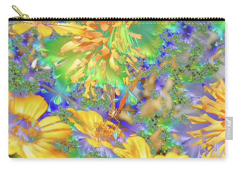 Hidden Butterly of Yellows and Greens - Zip Pouch