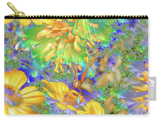 Hidden Butterly of Yellows and Greens - Zip Pouch