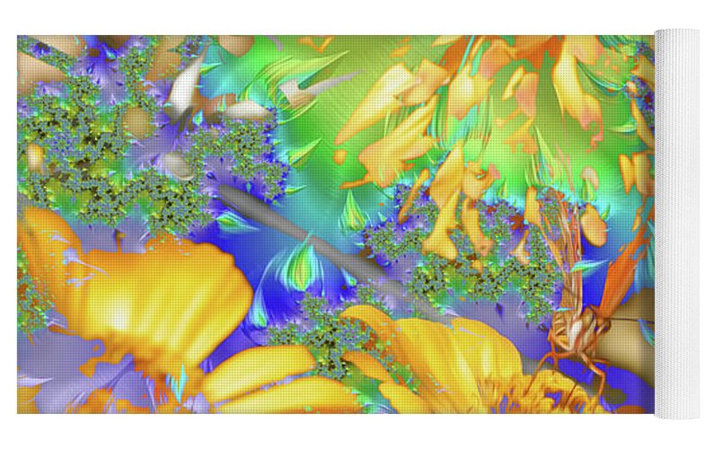 Hidden Butterly of Yellows and Greens - Yoga Mat