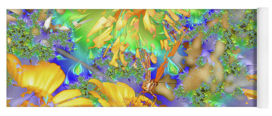 Hidden Butterly of Yellows and Greens - Yoga Mat