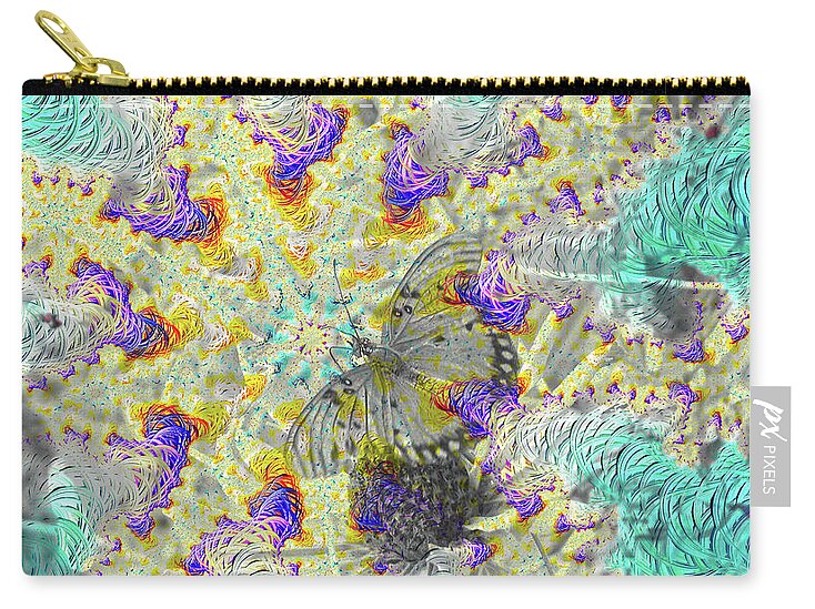 Hidden In Fractals, Colorless Butterfly - Zip Pouch