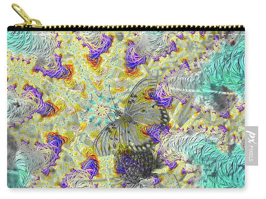 Hidden In Fractals, Colorless Butterfly - Zip Pouch