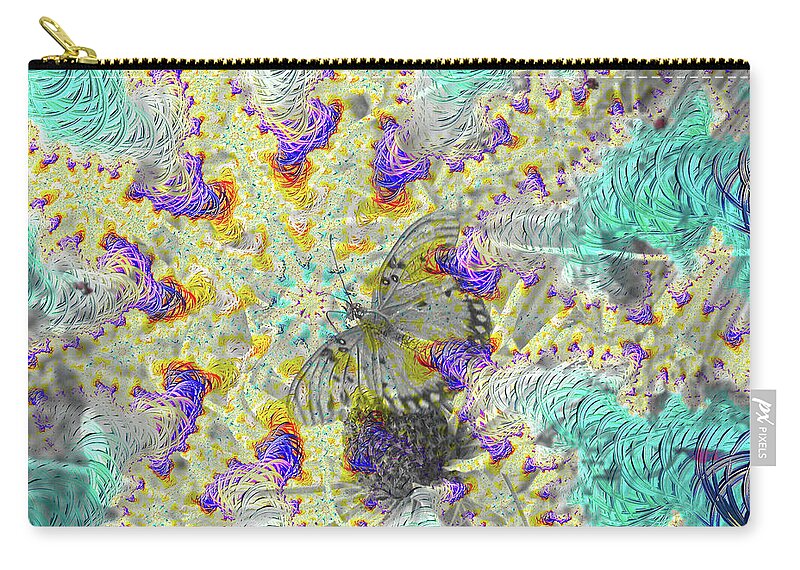 Hidden In Fractals, Colorless Butterfly - Zip Pouch