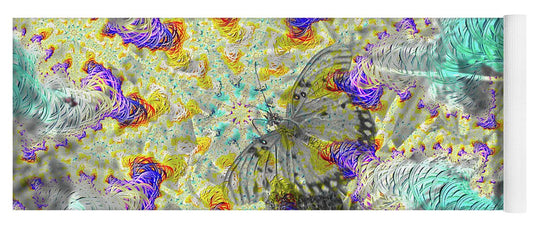 Hidden In Fractals, Colorless Butterfly - Yoga Mat