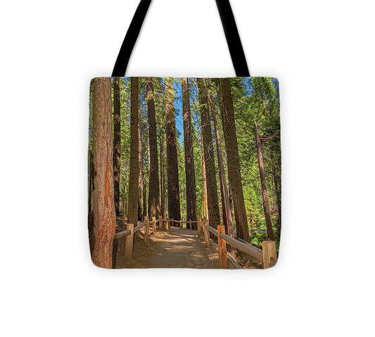 Hiking Trail in Mariposa Grove of Giant Sequoias - Tote Bag