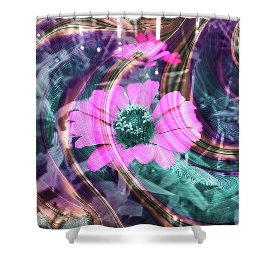 Hot Pink Spirals  - Shower Curtain