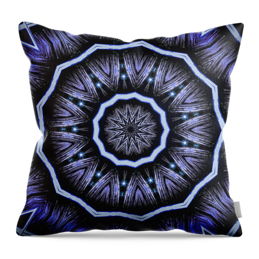 Into the Depths of the Void Mandala Kaleidoscope - Throw Pillow