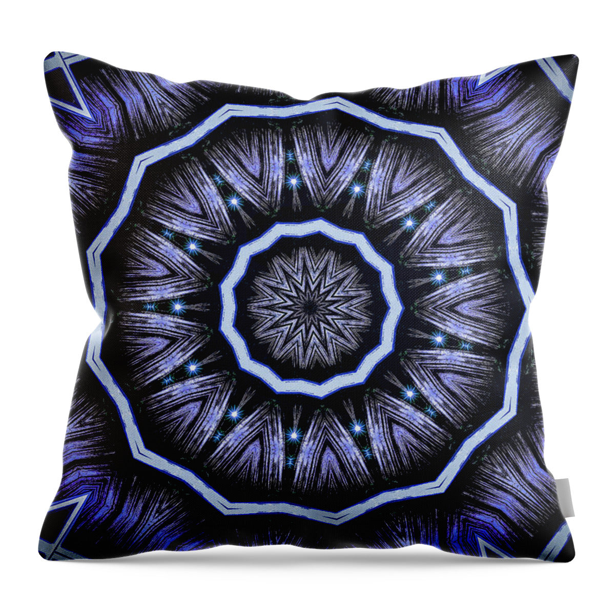 Into the Depths of the Void Mandala Kaleidoscope - Throw Pillow