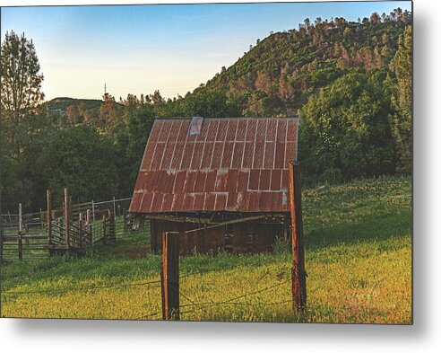 Ladnscape of an Old Barn - Metal Print