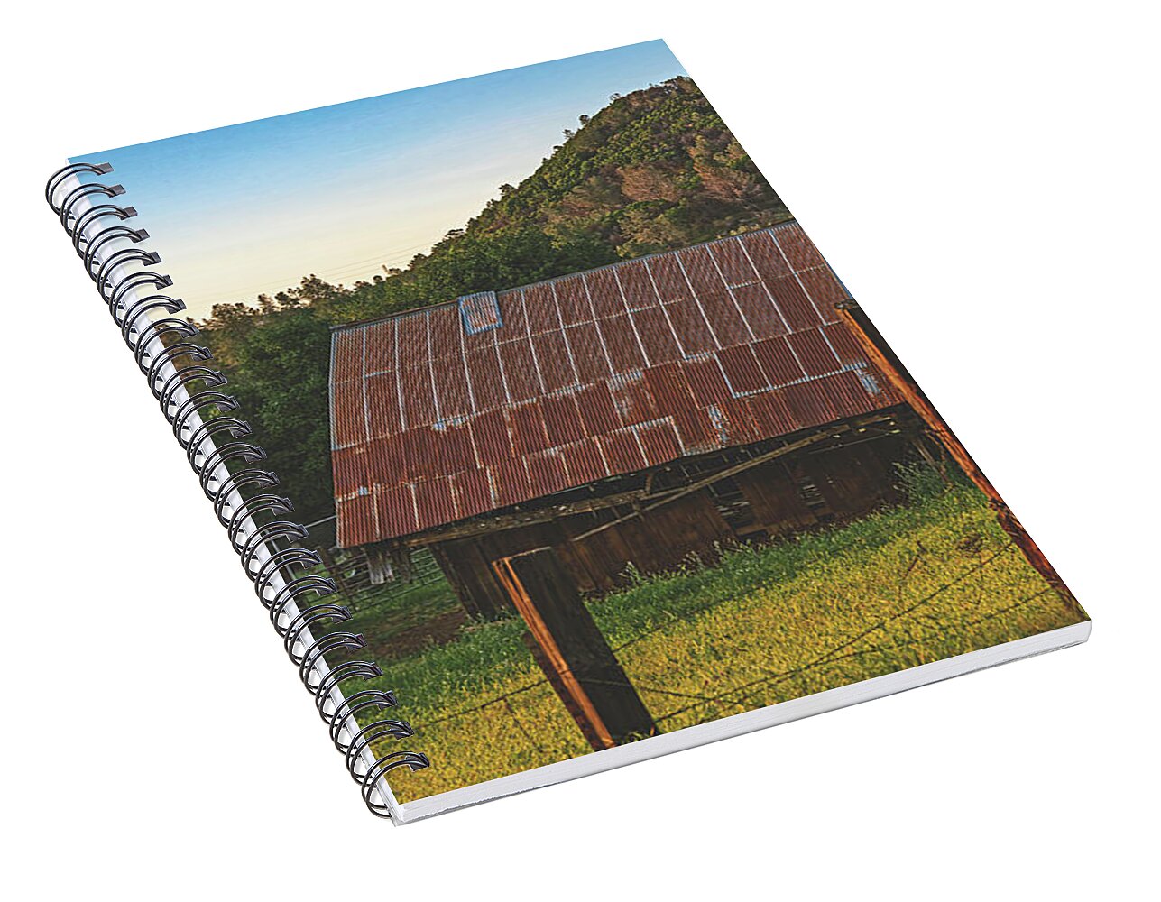 Ladnscape of an Old Barn - Spiral Notebook