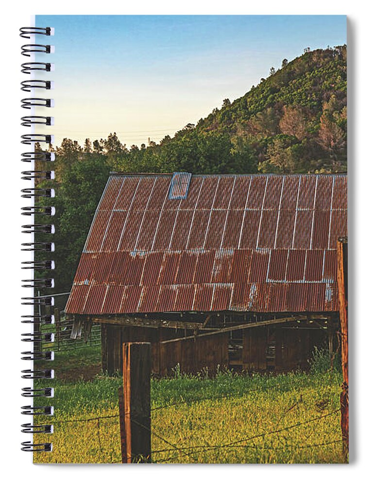 Ladnscape of an Old Barn - Spiral Notebook