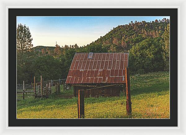 Ladnscape of an Old Barn - Framed Print