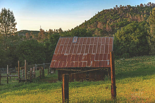 Ladnscape of an Old Barn - Art Print