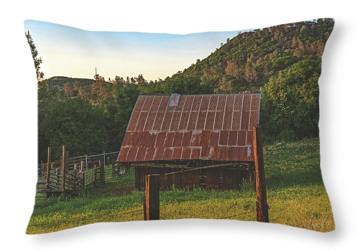 Ladnscape of an Old Barn - Throw Pillow