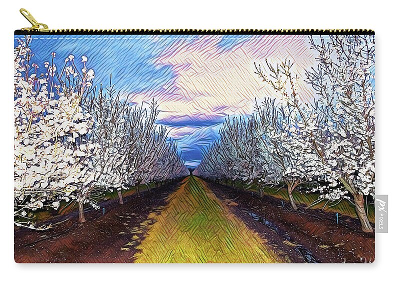 Landscape Blooms with Colorful Background - Zip Pouch
