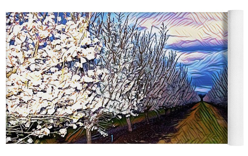 Landscape Blooms with Colorful Background - Yoga Mat