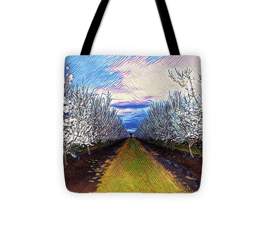 Landscape Blooms with Colorful Background - Tote Bag