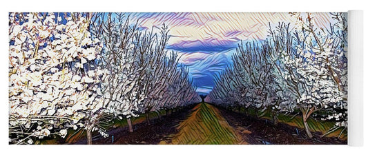Landscape Blooms with Colorful Background - Yoga Mat