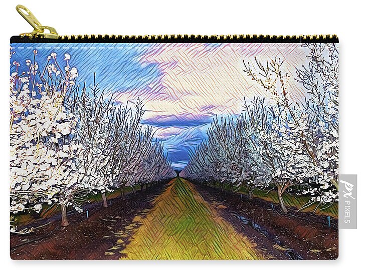 Landscape Blooms with Colorful Background - Zip Pouch