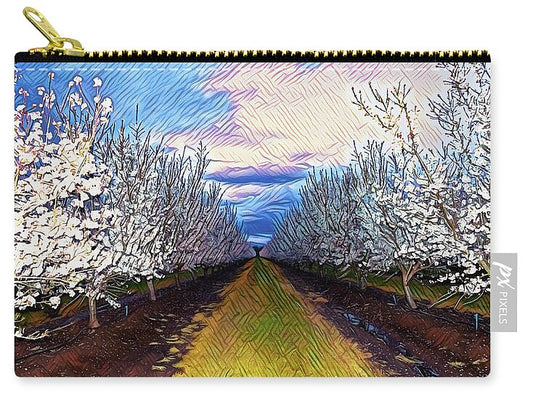 Landscape Blooms with Colorful Background - Zip Pouch