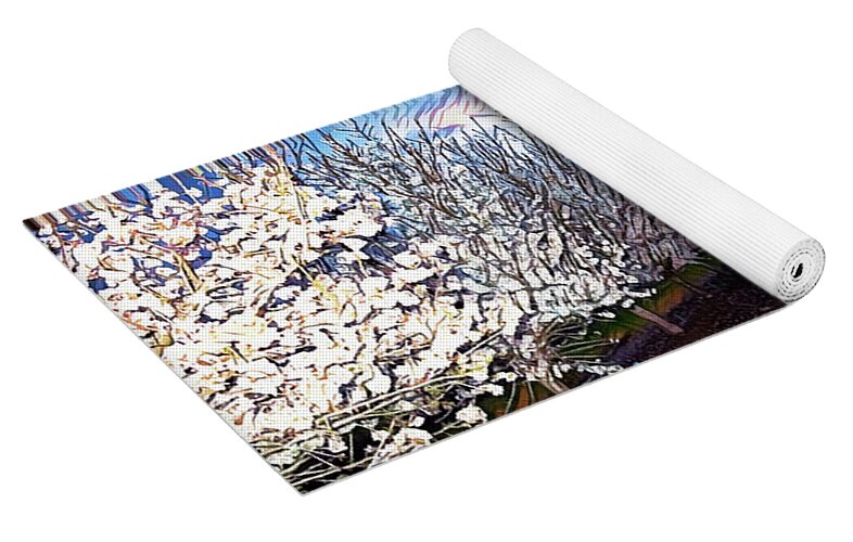 Landscape Blooms with Colorful Background - Yoga Mat