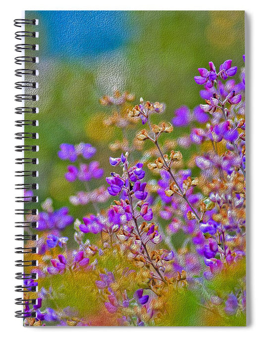 Landscape of Purple Flowers During Spring - Spiral Notebook