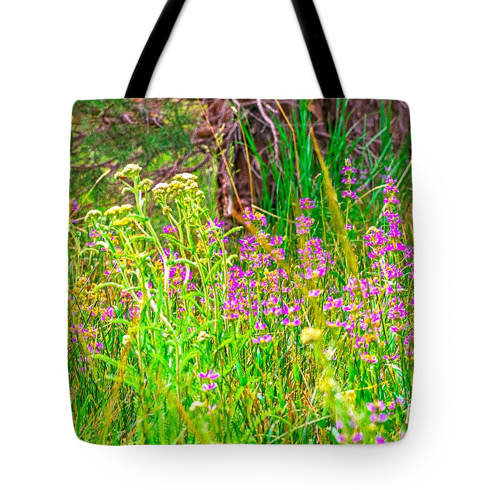 Landscape Of Purple Flowers - Tote Bag