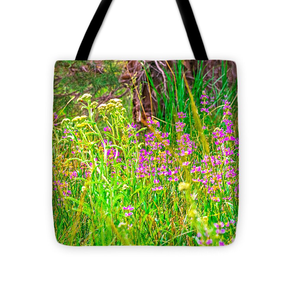 Landscape Of Purple Flowers - Tote Bag