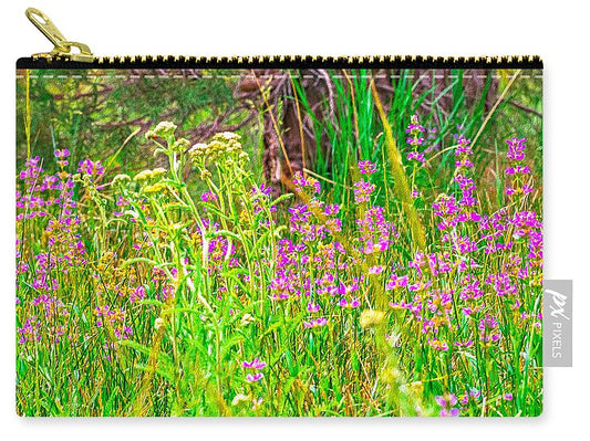 Landscape Of Purple Flowers - Zip Pouch